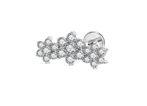 Labret titane ASTM F136 interne triple fleur &eacute;clat dor&eacute;