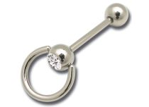 Barbell Steel Ring and Strass Ball 10 mm | Itc