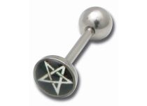 Barbell Steel Disc 8 mm motif Satanic Star White | Itc