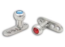 Piercing Surface Titanium Steel Ball 2 mm and White Crystal | Itc