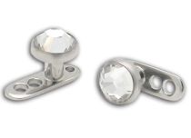 Piercing Surface Titanium Disc Steel 4 mm and Crystal Colored | Itc