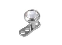 Piercing Surface Titanium Disc Steel 4 mm and Crystal Colored | Itc