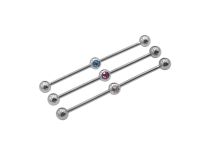 Barbell Steel Industrial Colorful Strass Center Ball | Itc