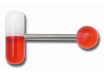 Barbell Steel Acrylic Ball 6 mm and Colored Pill 5 x 14 mm | Itc