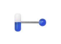 Barbell Steel Acrylic Ball 6 mm and Colored Pill 5 x 14 mm | Itc