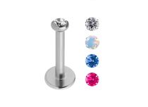 Labret Titane Interne Boule Cristal Coloré 2 mm | Itc