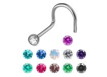 Stud Nose Steel 0.8 mm Ball Crystal Colored | Itc