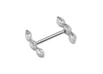 Steel Teton Jewel Three White Strass | Itc