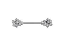 White Strass Flower Steel Stud Jewel |Itc
