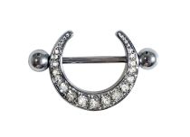 Rhinestone Crescent Moon Steel Breastplate | Itc