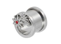 Screwable Steel Tunnel with Red Strass Flower Design | Itc