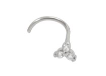 Stud Nose Steel Flower White Crystal | Itc
