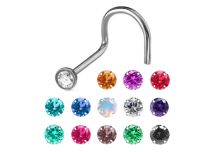 Stud Nose Steel 1 mm Ball - Cristal Coloré | Itc