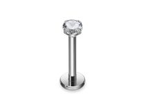Labret Titane ASTM F136 Stud griffé 0,8mm strass blanc | iTC