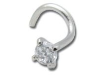 0.8 mm Steel Nose Stud with Colored Scratched Crystal | Itc