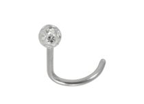 Steel Nose Stud 0.8 mm Ball Mulitcrystal White | Itc