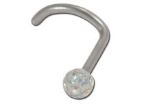 Steel Nose Stud 0.8 mm Ball Mulitcrystal White | Itc