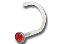 BioFlex 1 mm Titanium Nose Stud Colored Crystal | Itc