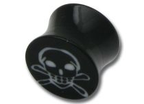 Plug Acrylic Shaped Skull & Crossbones | Itc