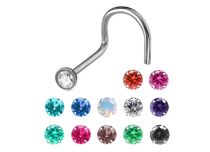 Stud Nose Titanium 0.8 mm Ball Colored Crystal | Itc