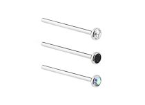 Stud Straight Nose Titanium 0.8 x 16 mm Cristal Coloré | Itc