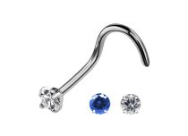 Stud Nose Titanium 0.8 mm Cristal Griffé Coloré 1.5 mm | Itc