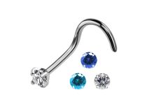 Stud Nose Titanium 0.8 mm Cristal Griffé 2 mm Coloré | Itc