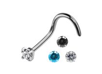 Stud Nose Titanium 0.8 mm Cristal Griffé Coloré 2.5 mm | Itc