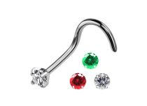 Stud Nose Titanium 0.8 mm Cristal Griffé Coloré 2.5 mm | Itc