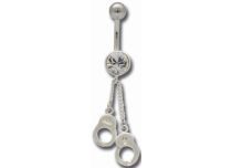Banana Steel Cistal Colored Handcuff Pendant | Itc
