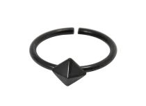 Steel Ring Black Flexible Losange pattern | Itc