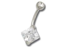 Banana Steel Set Crystal White Scratched Square 8 mm | Itc
