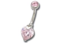 Banana Steel Crystal Set Scratched Heart 8 mm | Itc