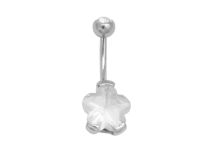 Banana Steel Crystal Engraved Flower 10 mm | Itc