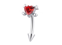 Micro banane titane ASTM F136 c&oelig;ur cupidon rouge 1.2x8