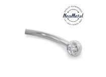 Micro banane titane ASTM F136 NEOMETAL threadless strass lat&eacute;ral