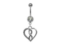 Banana Steel Fancy White Crystal Heart motif inlaid Infinity motif | Itc