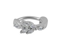 Steel Banana with White Crystal Flower Hinge | Itc