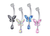 banane titane papillon strass nombril