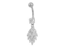 Fancy Steel Banana Flower motif Set with White Crystal | Itc
