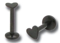 Labret Acier Interne motif Cœur Noir | Itc