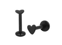 Labret Acier Interne motif Cœur Noir | Itc