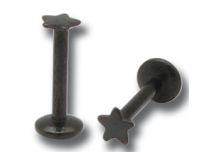 Labret Acier Interne motif Étoile Noir | Itc