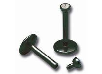 Internal Steel Labret Black with Colored Crystal Ball 2 mm | Itc