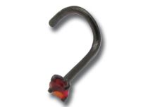 Stud Nose Steel Black 0.8 mm with Crystal Scratched | Itc