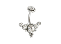 Steel banana 1.6x10 rhinestone arabesque motif