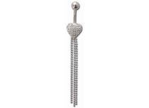 Banana Steel Rhodium Plated Multicrystal Heart | Itc