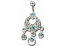Banana Steel Rhodium Plated Multicrystal Colored | Itc