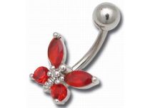 Banana Steel Rhodium Plated Crystal Butterfly | Itc