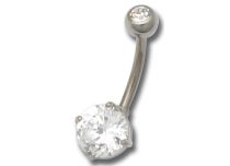 Banana Titanium Steel Balls Set with White Crystal 5 / 9 mm | Itc